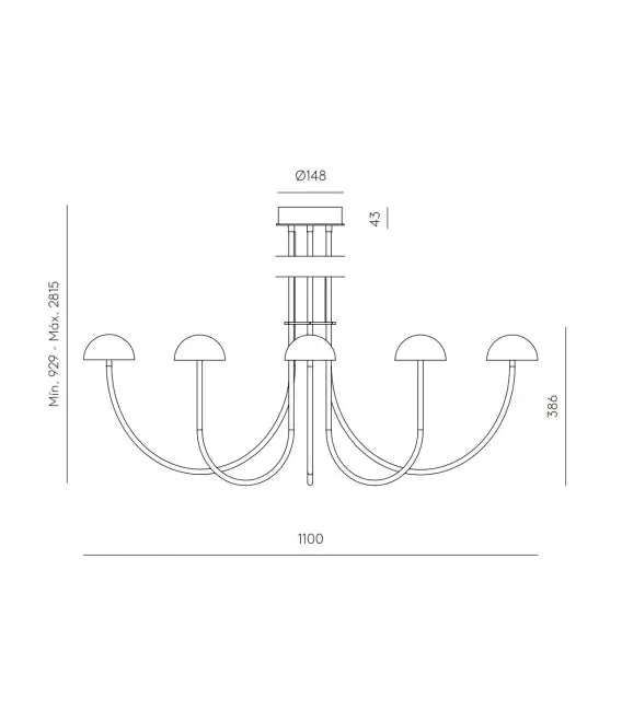 Prabangus pakabinamas šviestuvas DUSSA C1307-6