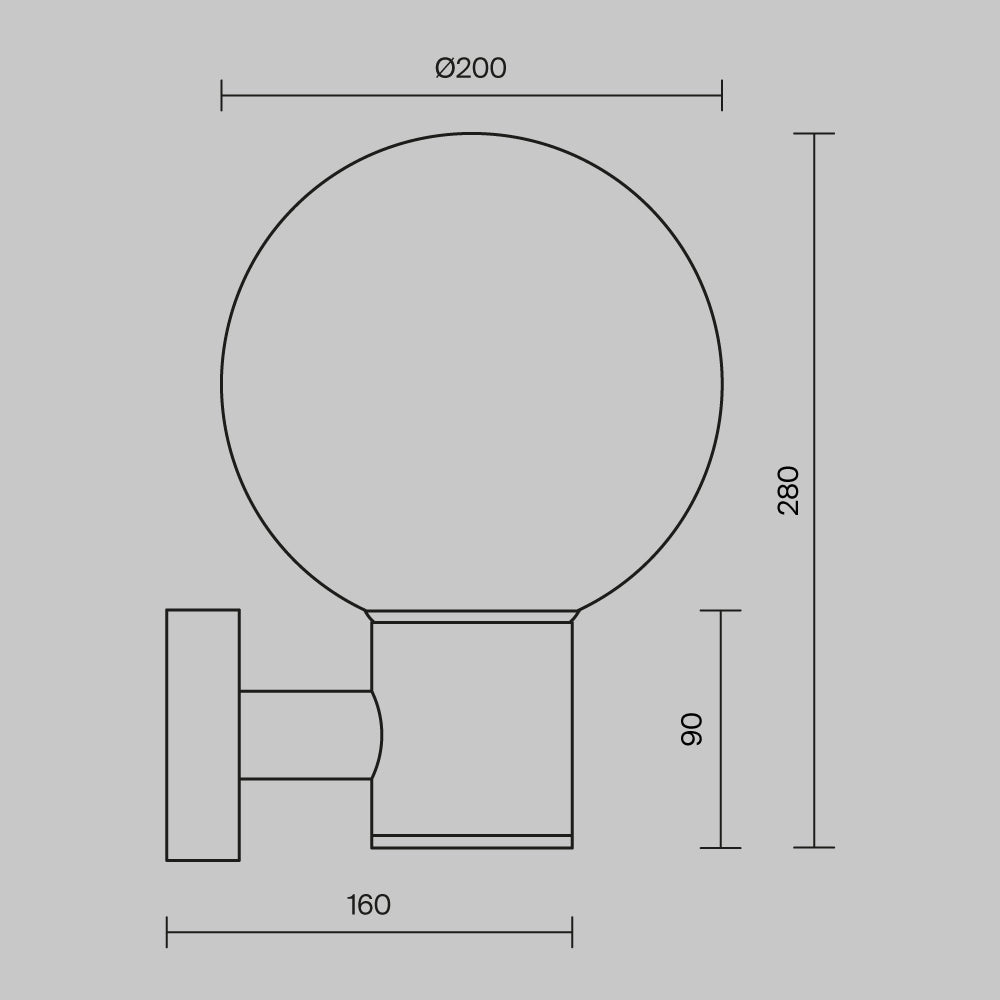 Sieninis lauko šviestuvas Bold O598WL-01B