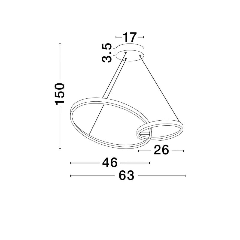 Modernus pakabinamas šviestuvas IMAR 3200K 36W 9001108