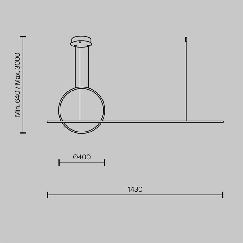 Modernus pakabinamas šviestuvas MOD247PL-L49BSK 2600-3500K 40W