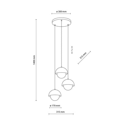 Modernus pakabinamas šviestuvas BONO 10206