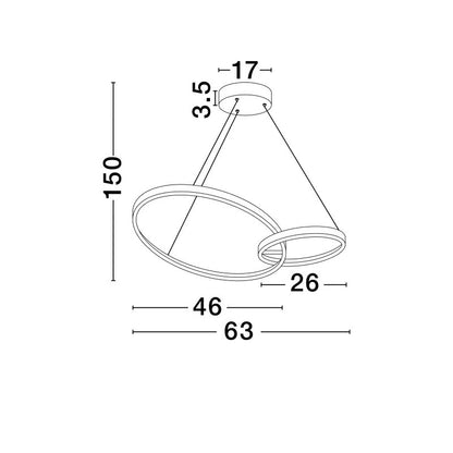 Modernus pakabinamas šviestuvas IMAR 3200K 36W 9001108