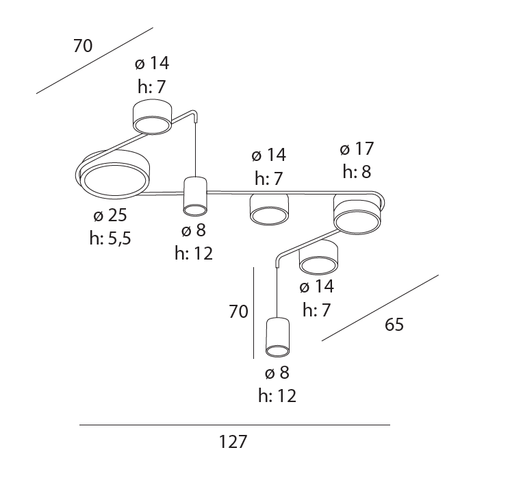 Modernus pakabinamas šviestuvas C0249 Zumaia I