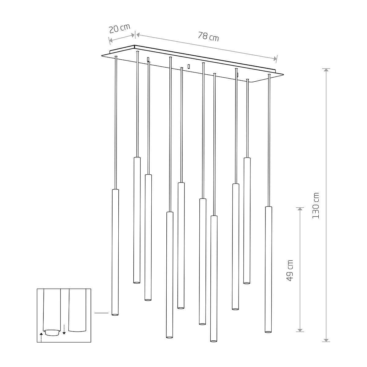 Modernus pakabinamas šviestuvas LASER black X 8923