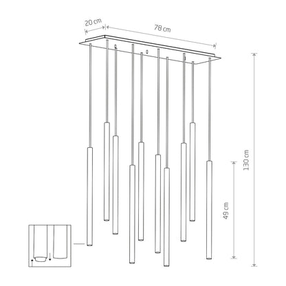 Modernus pakabinamas šviestuvas LASER black X 8923
