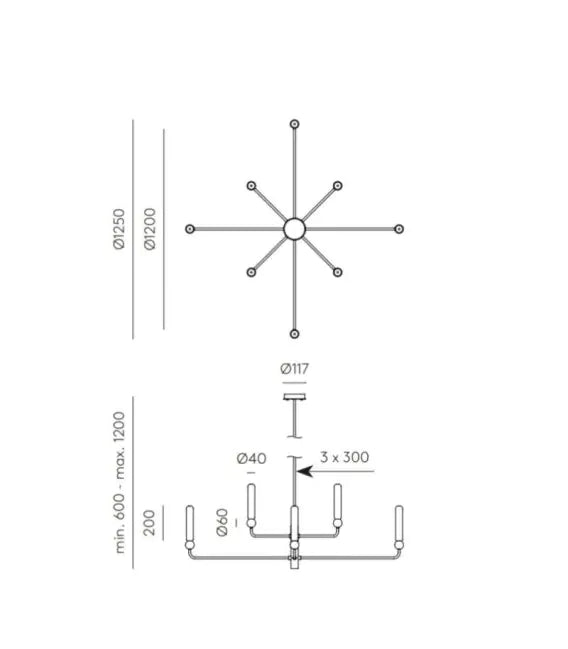Prabangus pakabinamas šviestuvas DELIE C1224/8