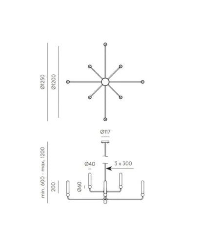 Prabangus pakabinamas šviestuvas DELIE C1224/8